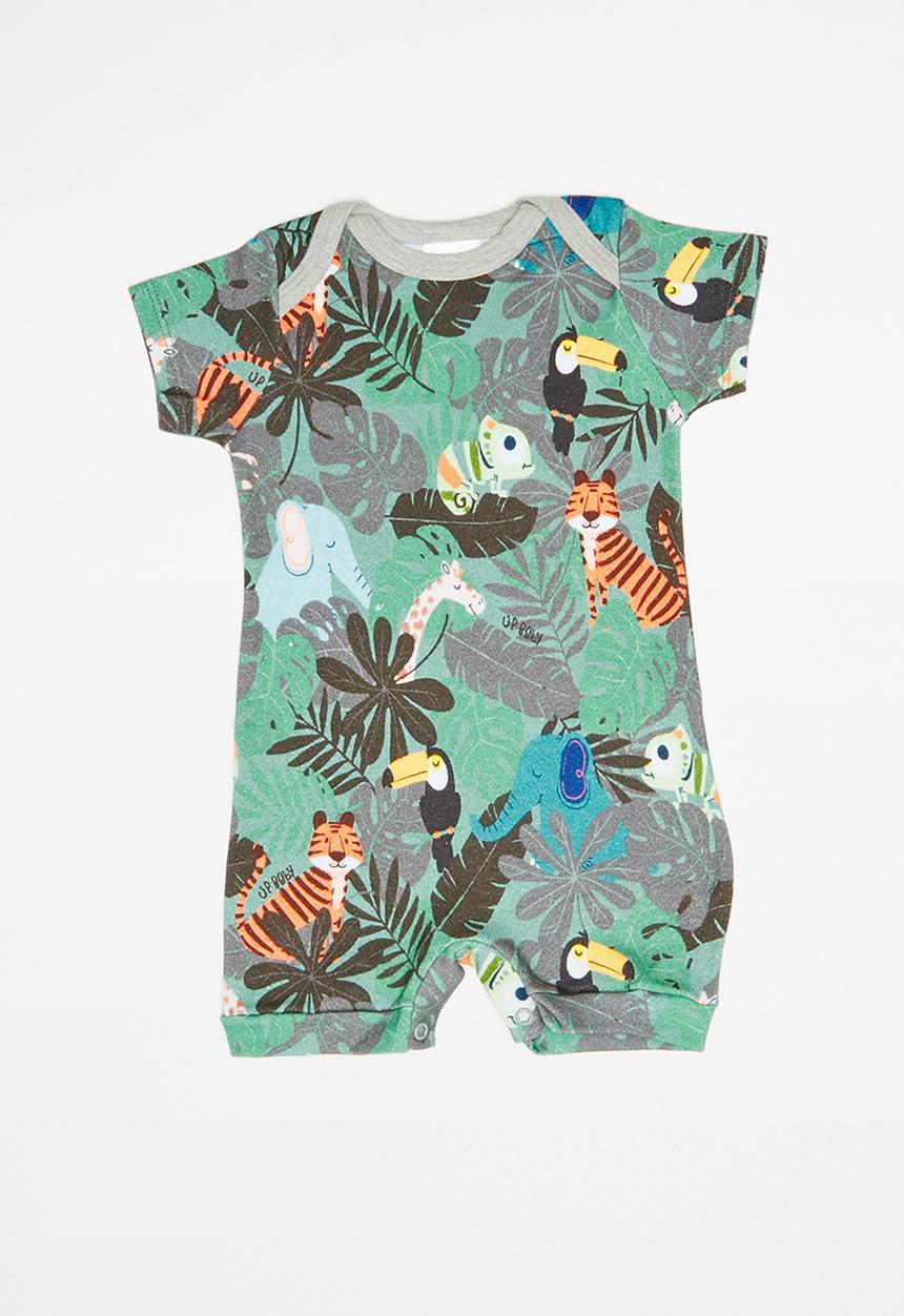 UP Baby - Soft jersey romper - green