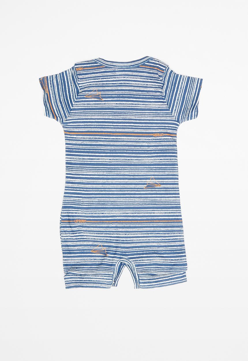 UP Baby - Soft jersey romper - blue & white
