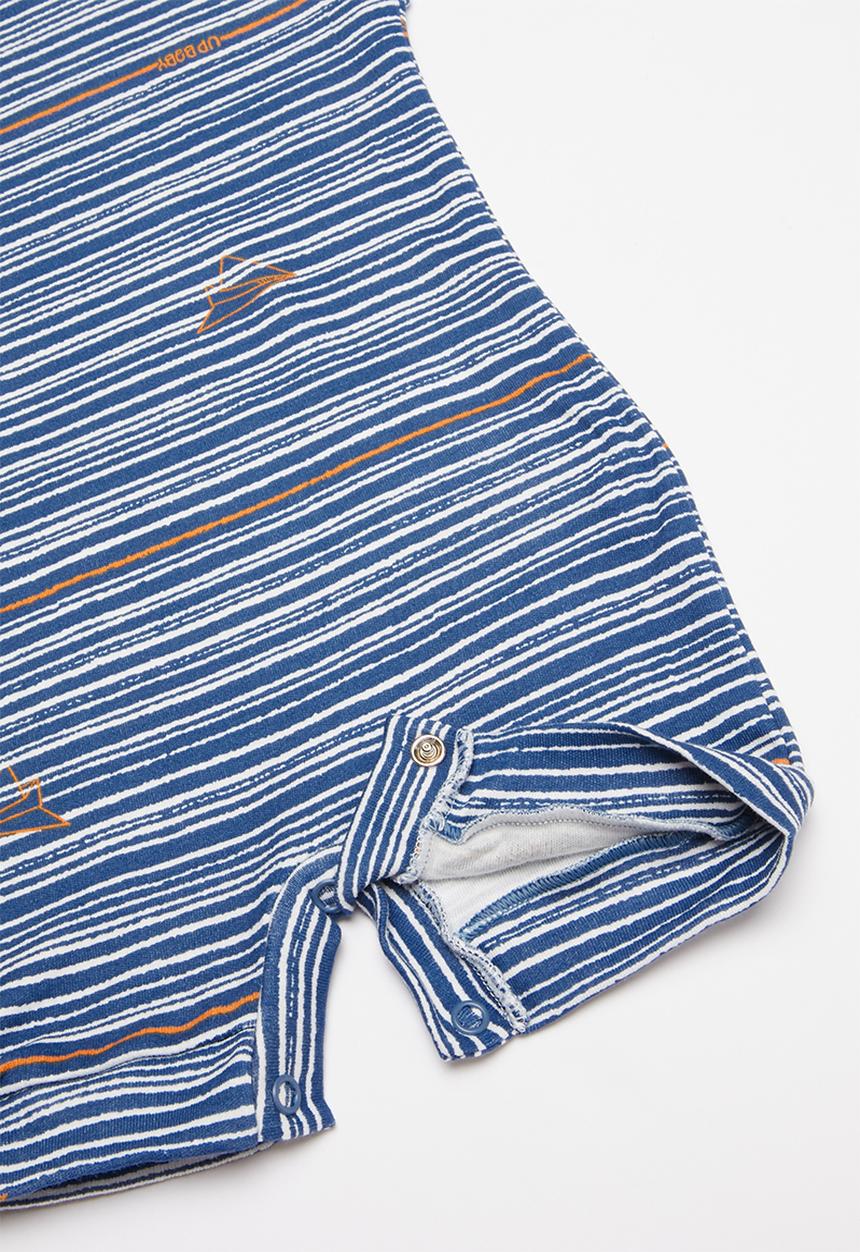 UP Baby - Soft jersey romper - blue & white