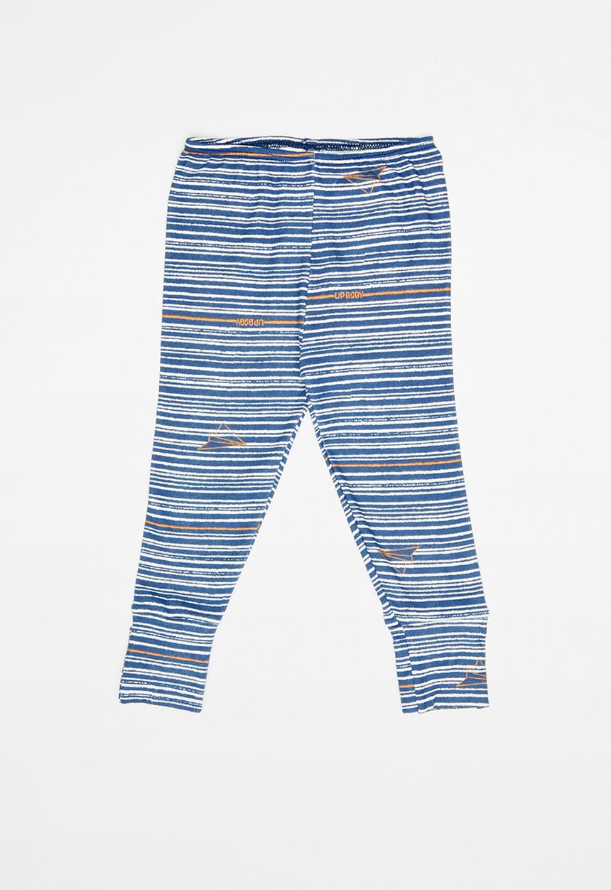 UP Baby - Soft jersey pants - blue & white