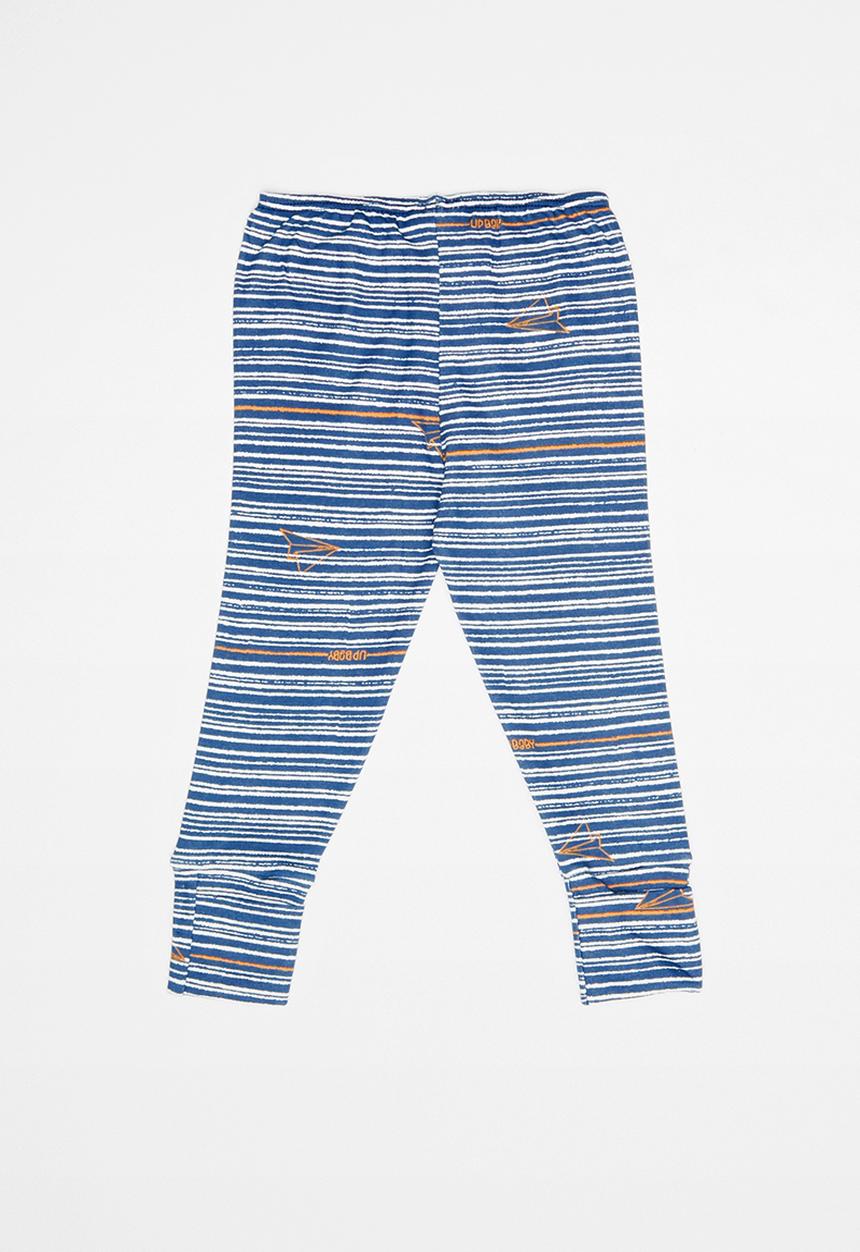 UP Baby - Soft jersey pants - blue & white