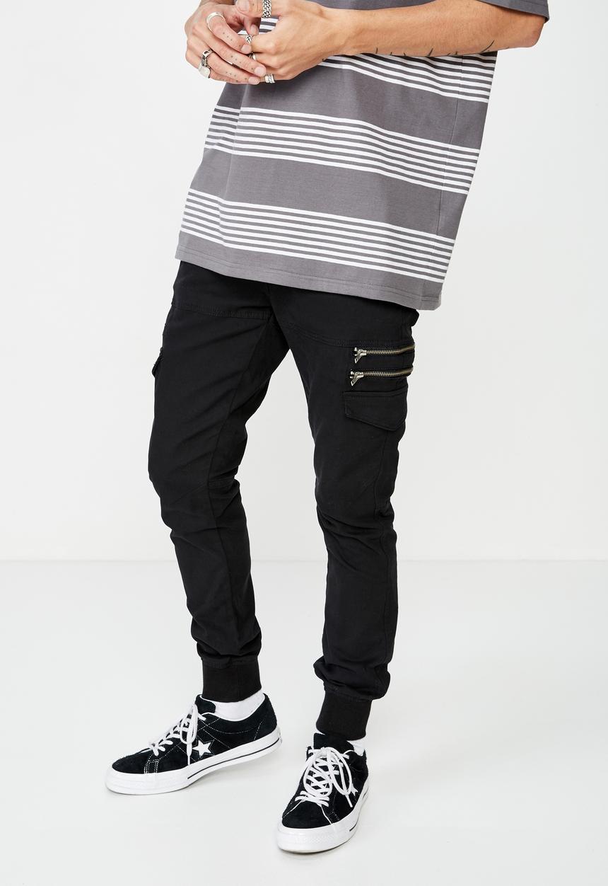 Factorie - Zipt utility pant - black