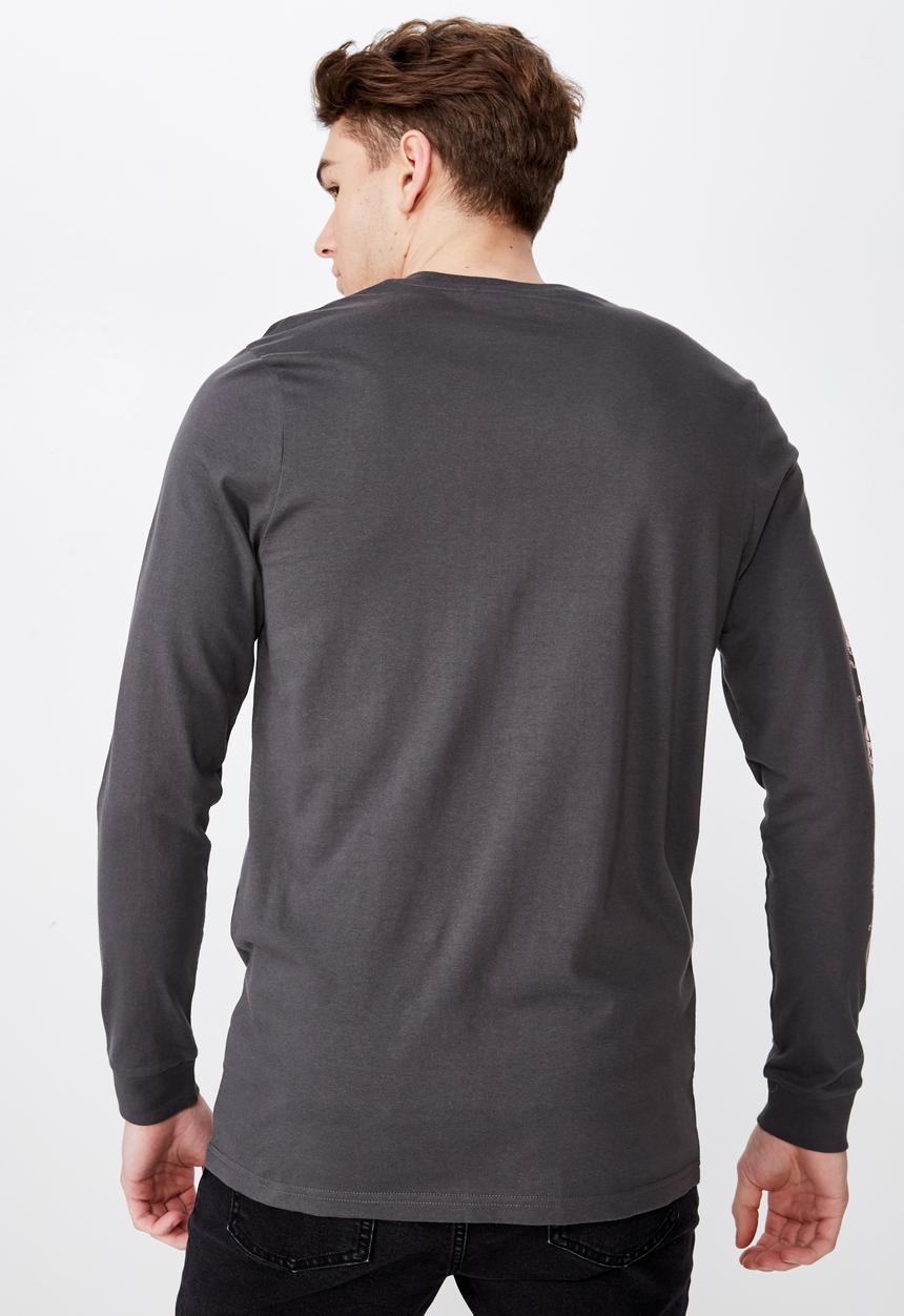 Factorie - Slim long sleeve graphic tee  - grey