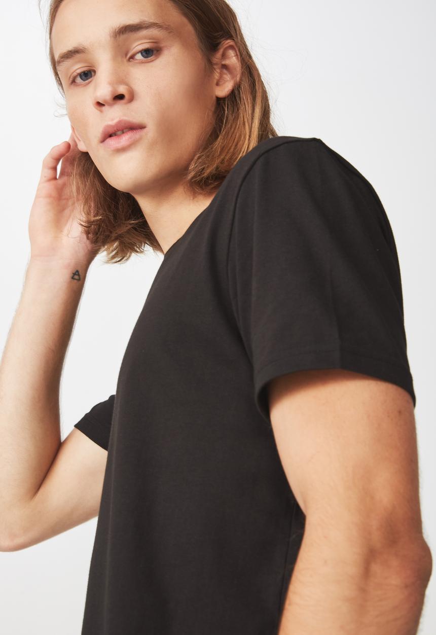 Factorie - Longline t shirt - black