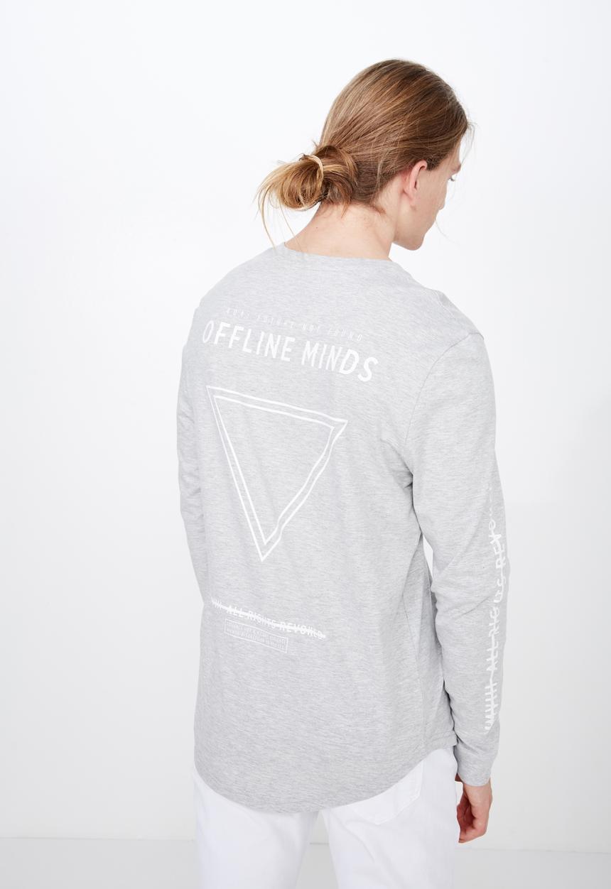 Factorie - Curved graphic tee - grey