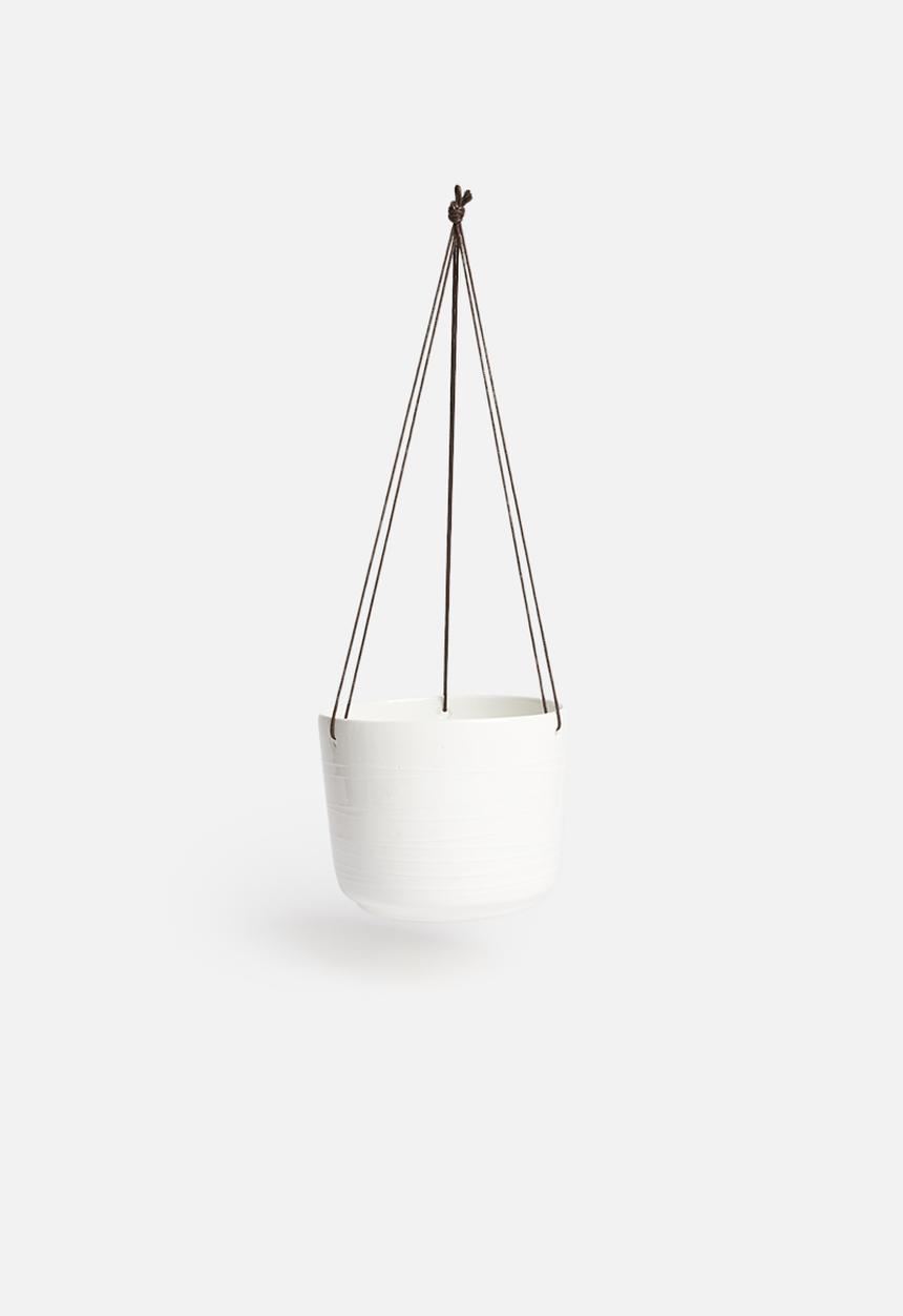 Urchin Art - Alice hanging planter - white