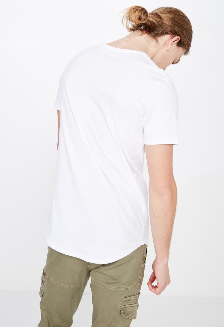 Factorie - Curved hem graphic tee - white 