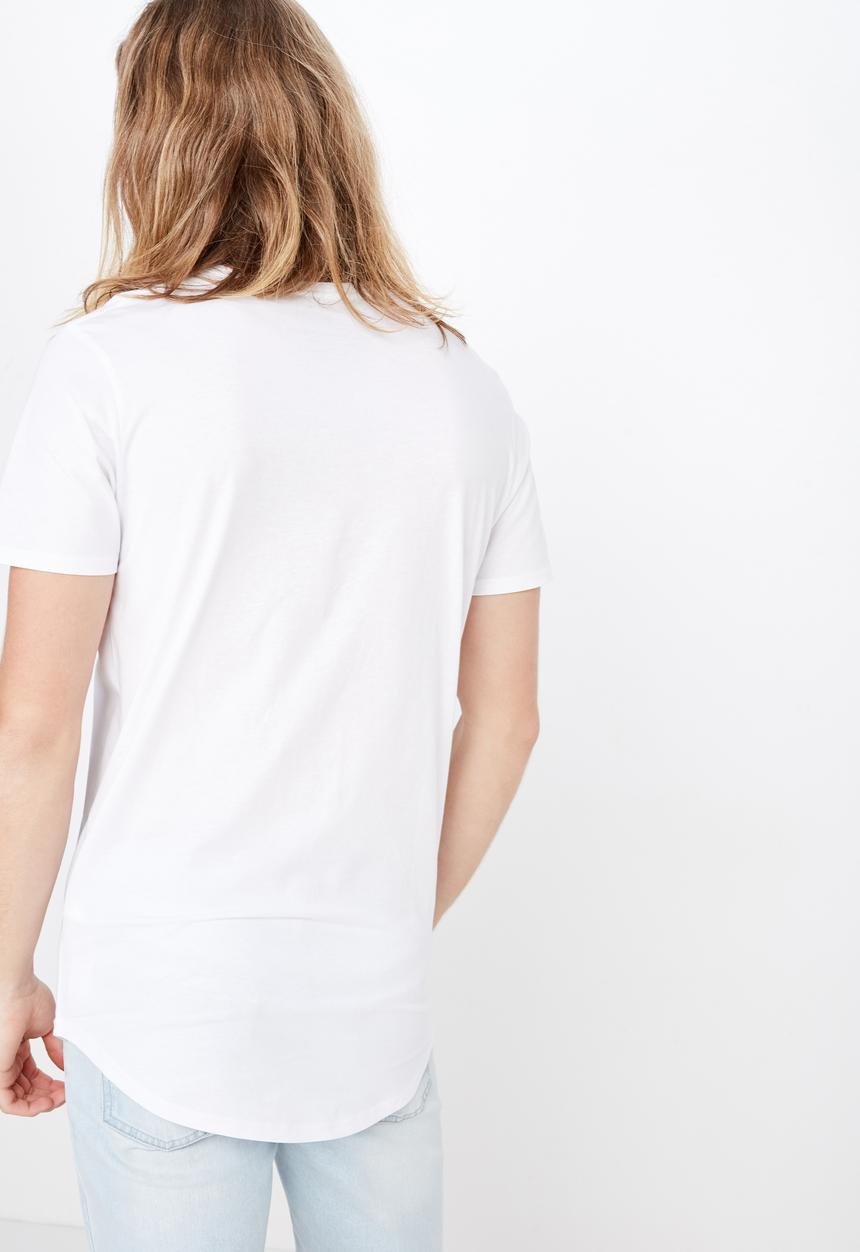 Factorie - Curved hem graphic tee - white
