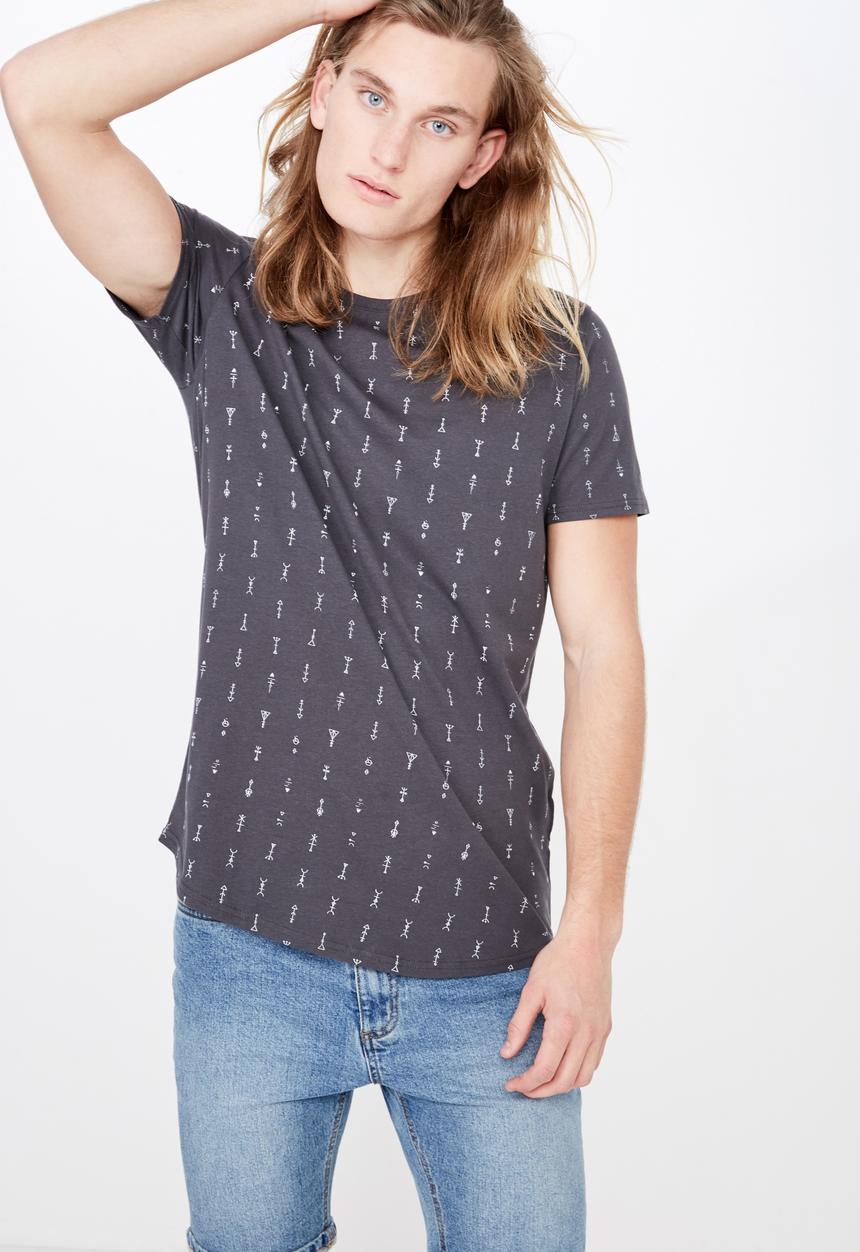 Factorie - Curved hem graphic tee  - multi