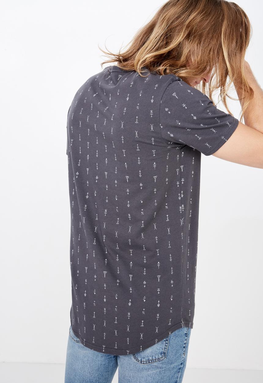 Factorie - Curved hem graphic tee  - multi