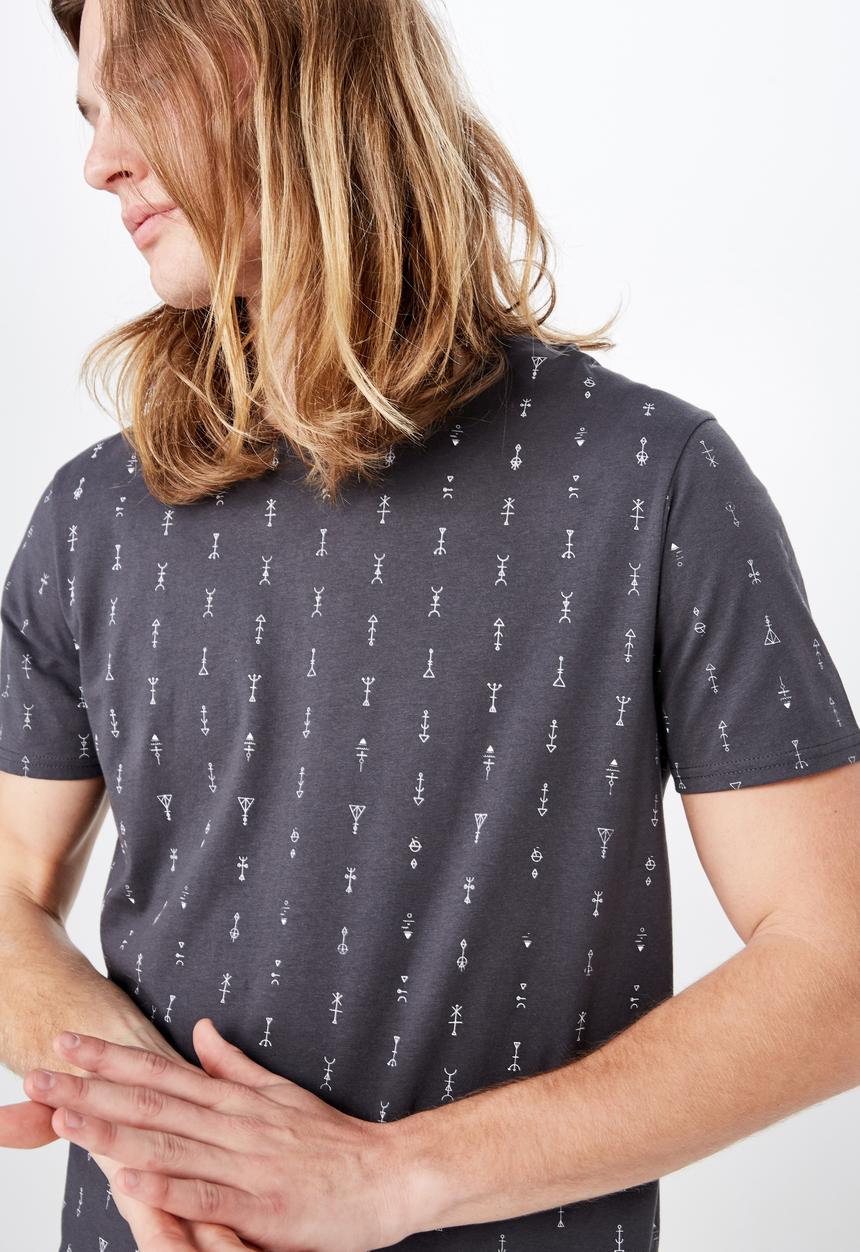 Factorie - Curved hem graphic tee  - multi