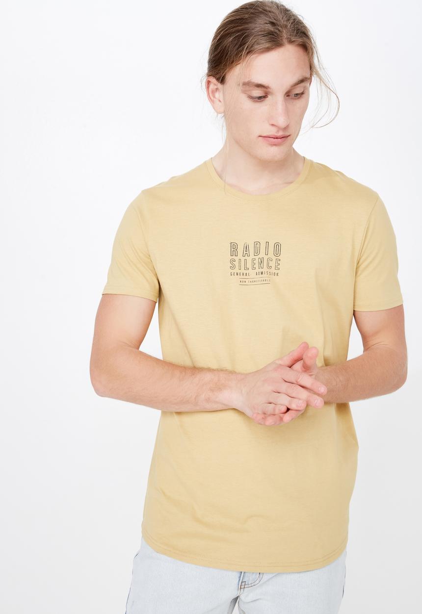 Factorie - Curved hem graphic tee  - yellow