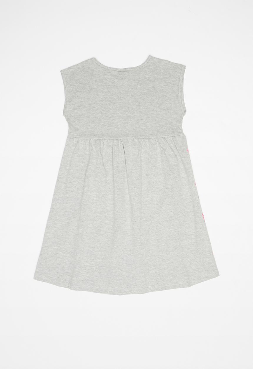 Bee Loop - Single jersey dress - grey & pink