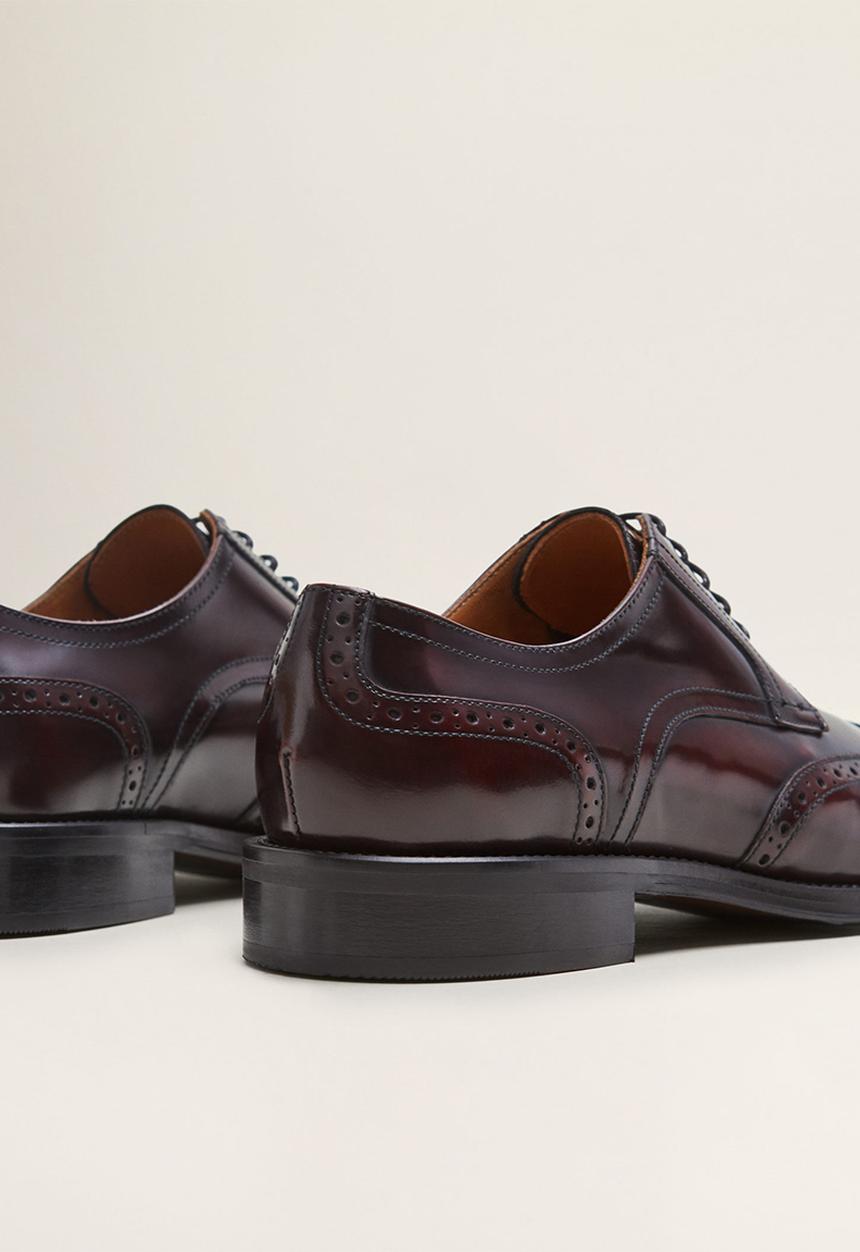 MANGO - Jake leather brogue - burgundy