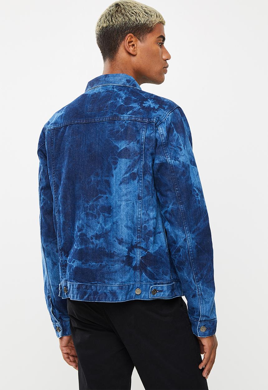 Superbalist - Tie dye denim trucker jacket - blue