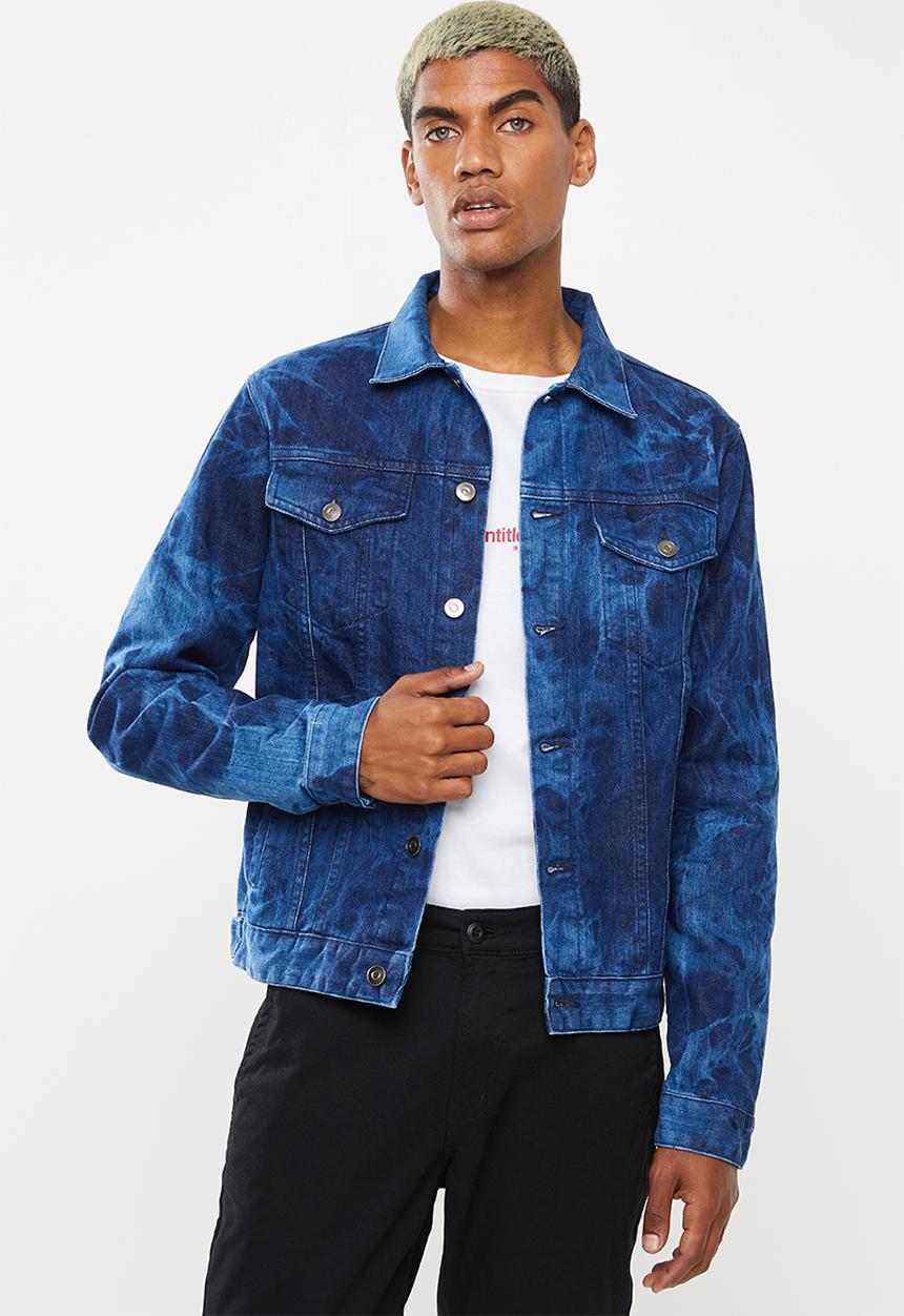 Superbalist - Tie dye denim trucker jacket - blue