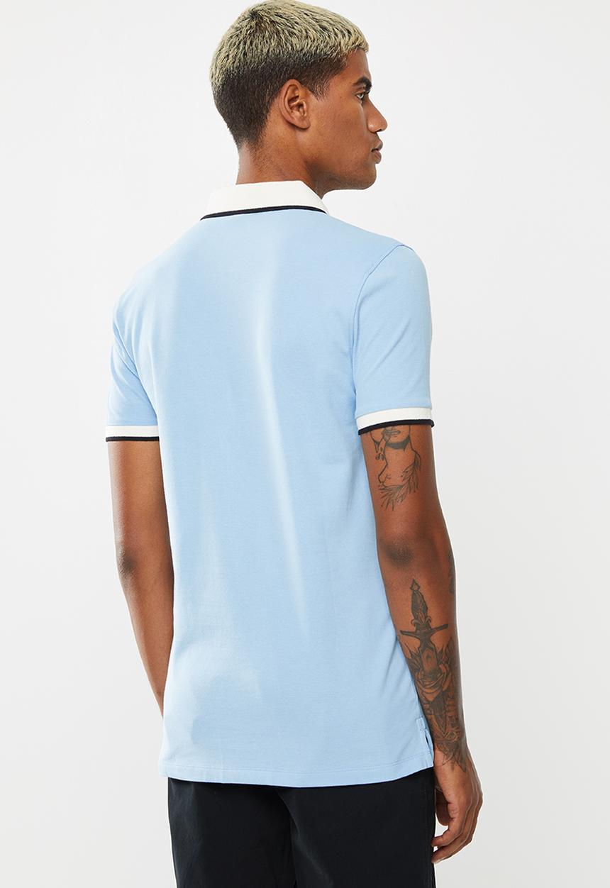 New Look - Phil tipped polo - blue