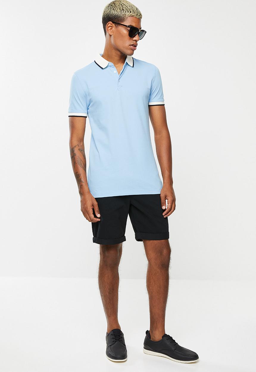 New Look - Phil tipped polo - blue