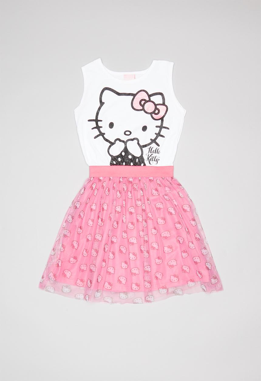 Hello Kitty - Single jersey dress with sublimated tulle - multi 