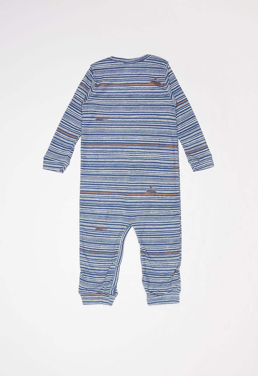UP Baby - Soft jersey romper - blue & white