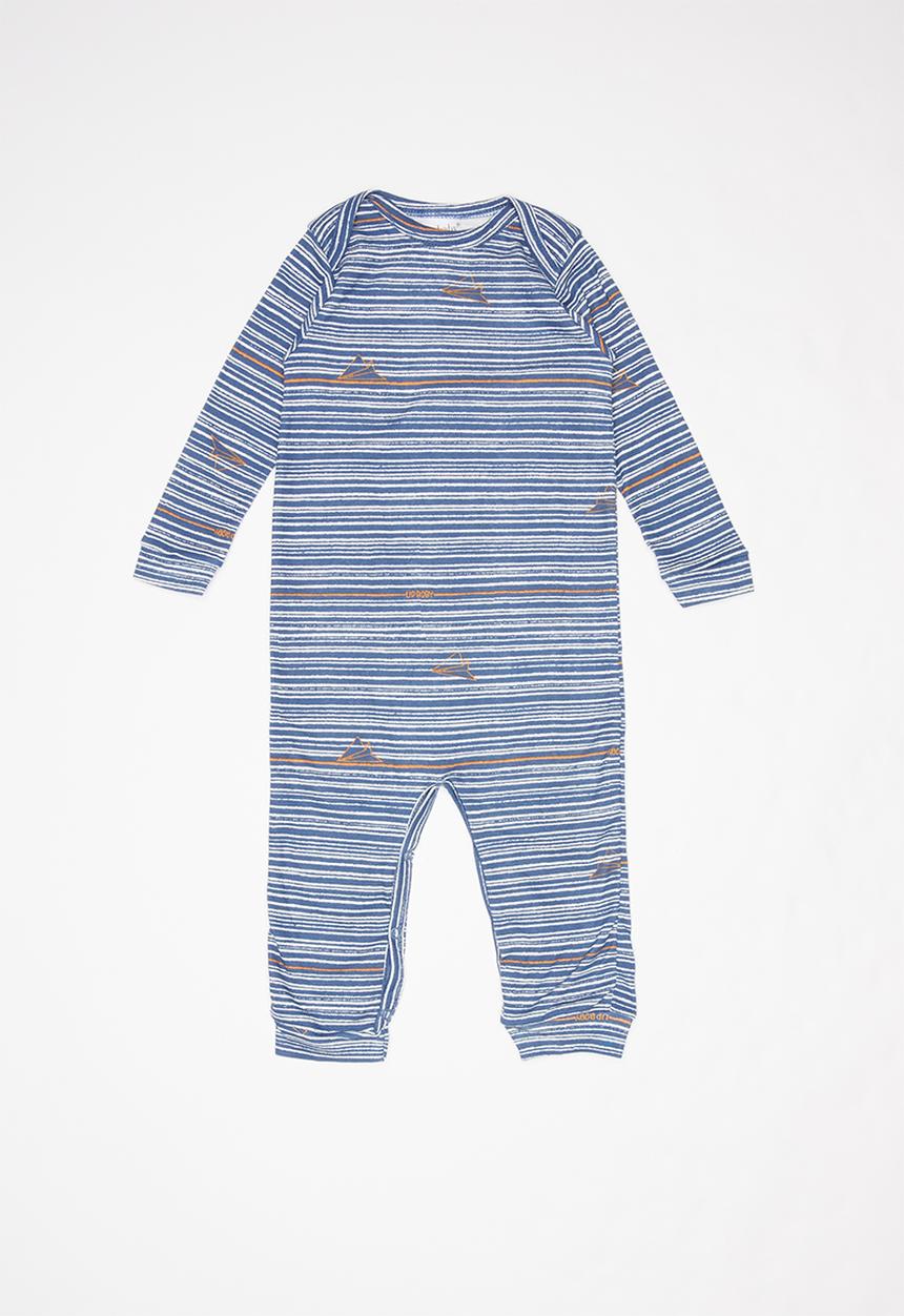UP Baby - Soft jersey romper - blue & white