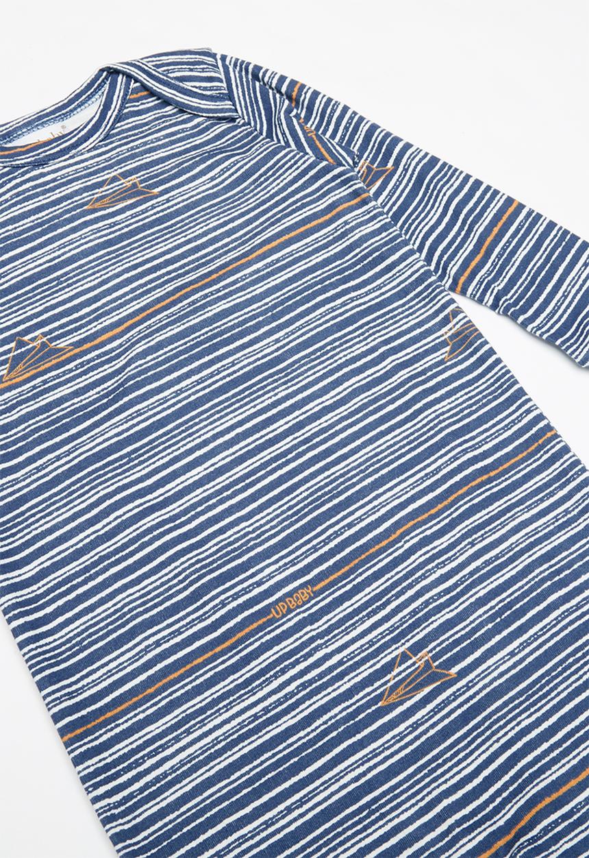 UP Baby - Soft jersey romper - blue & white