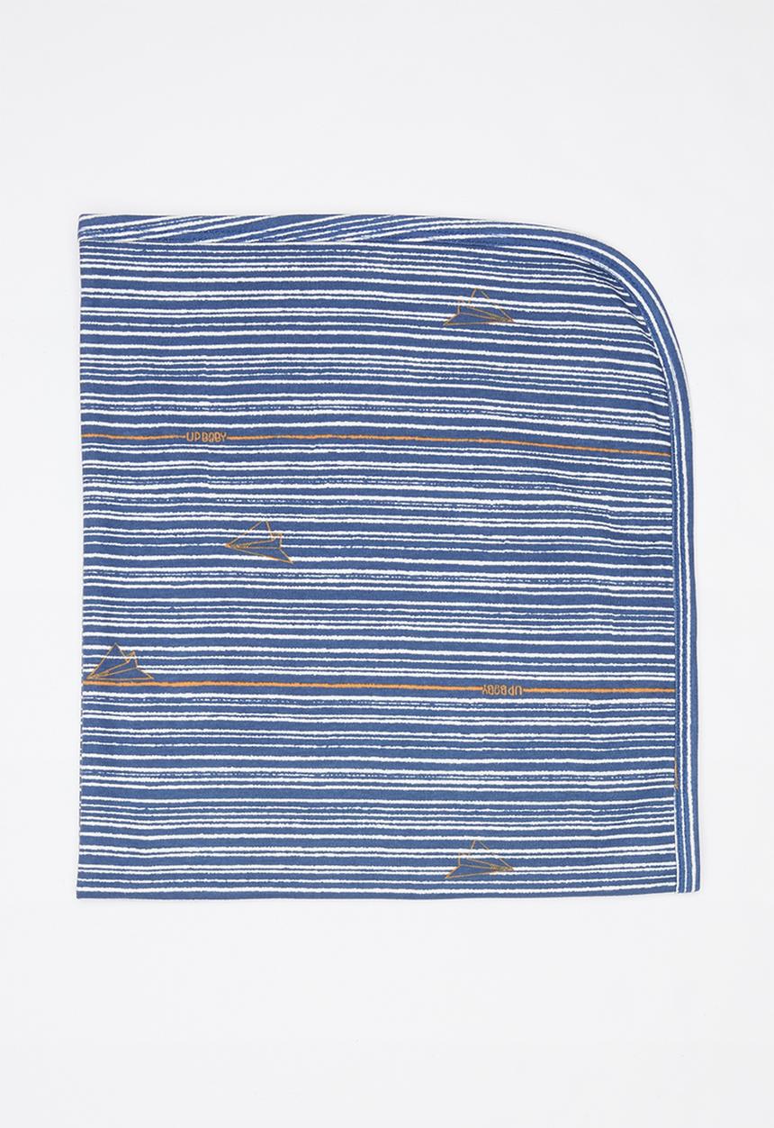 UP Baby - Soft jersey blanket - blue & white