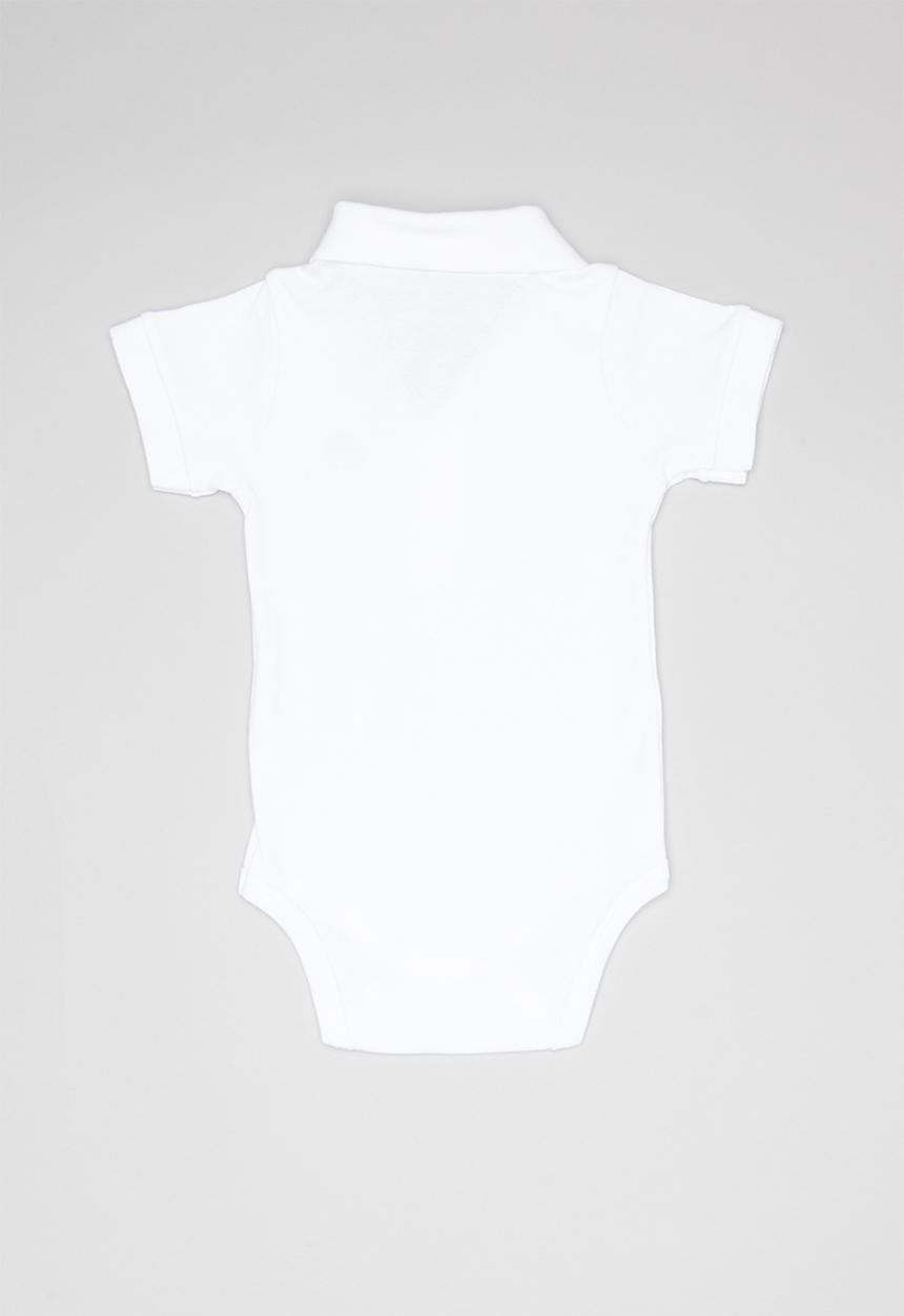 UP Baby - Soft jersey polo bodysuit - white