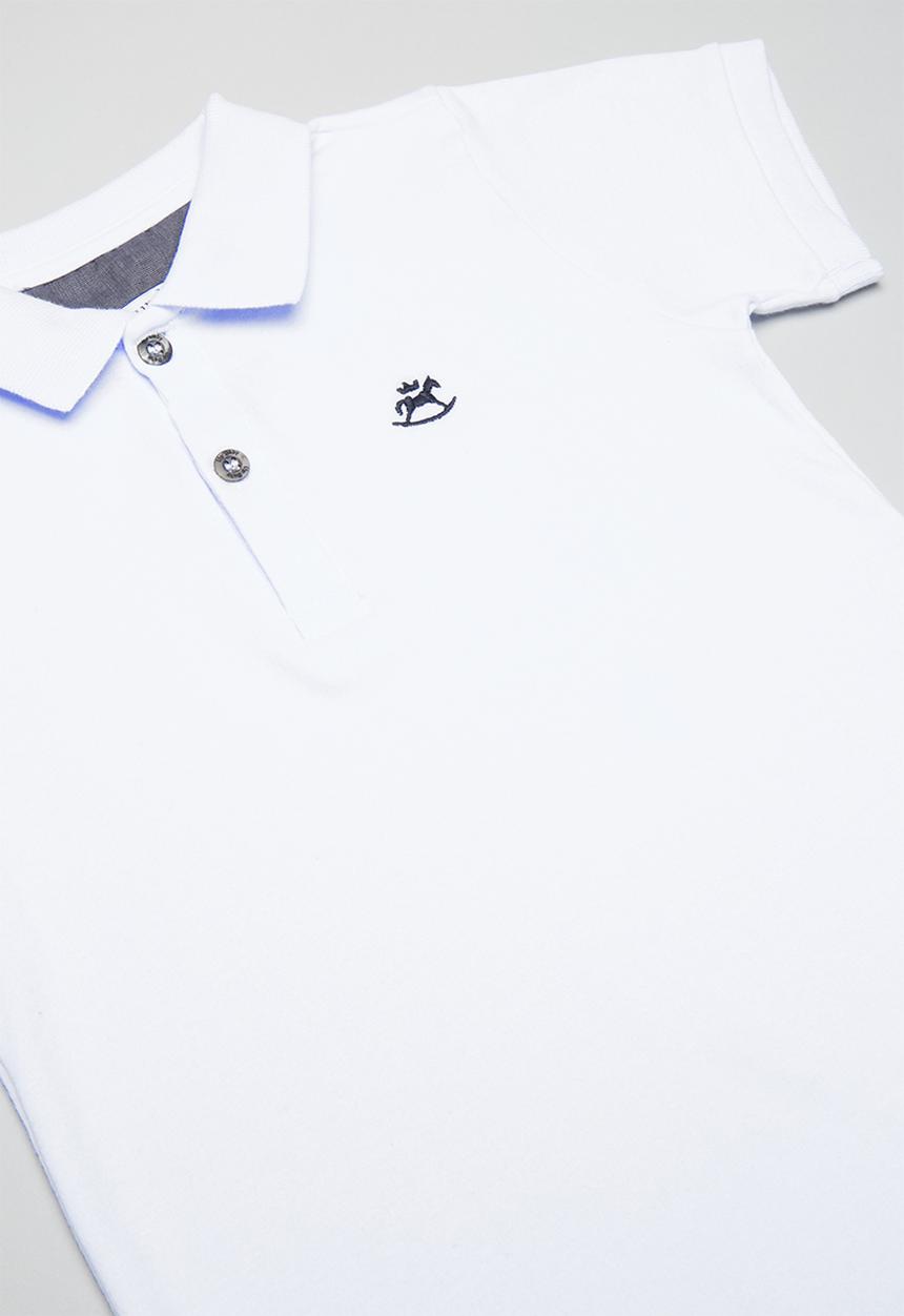 UP Baby - Soft jersey cotton polo - white