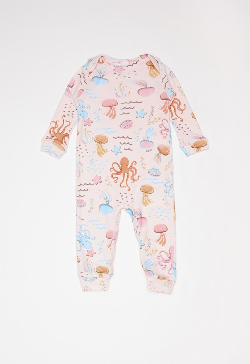 UP Baby - Soft jersey romper - pink