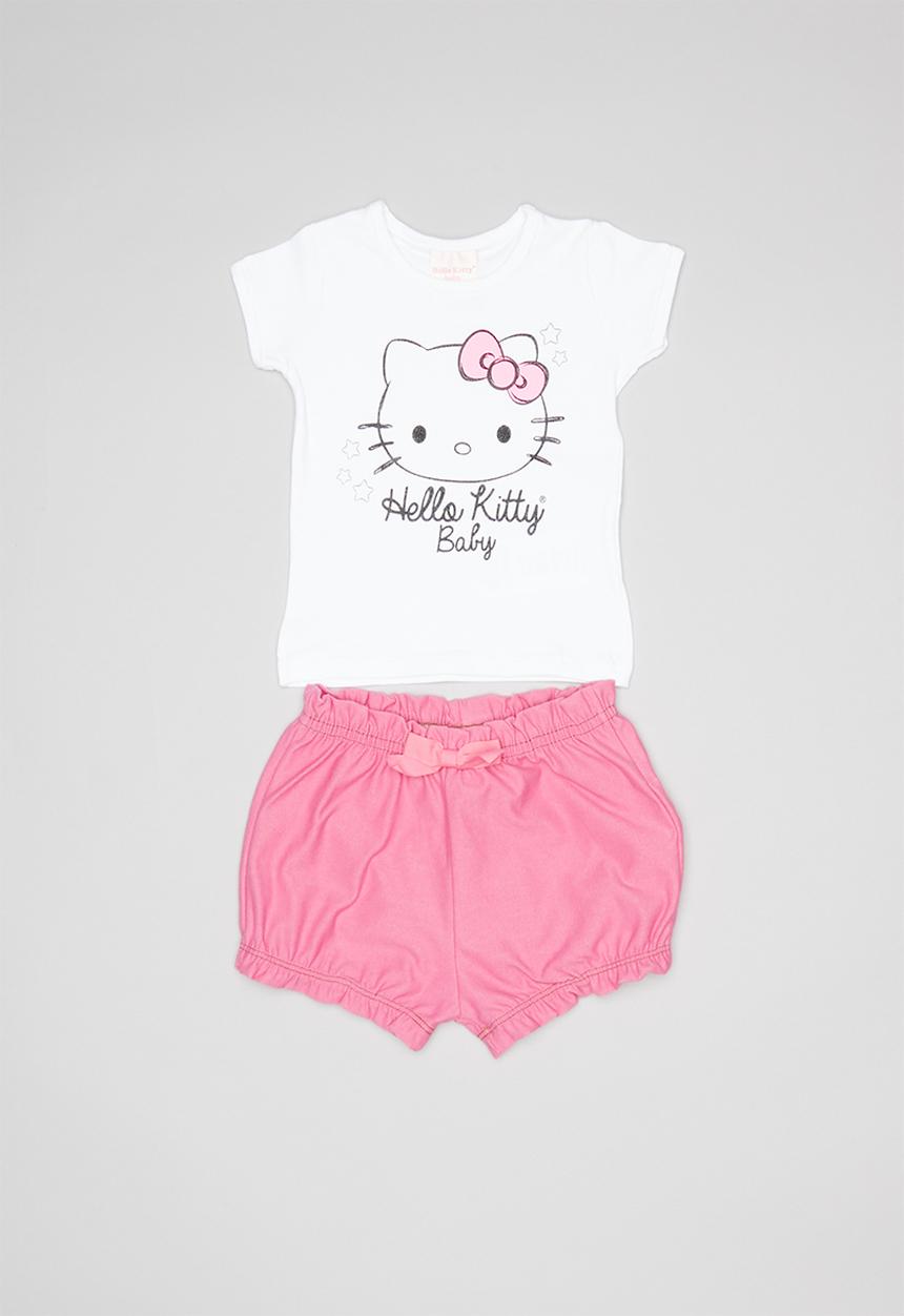 Hello Kitty - Elastane jersey top and denim shorts set - multi 