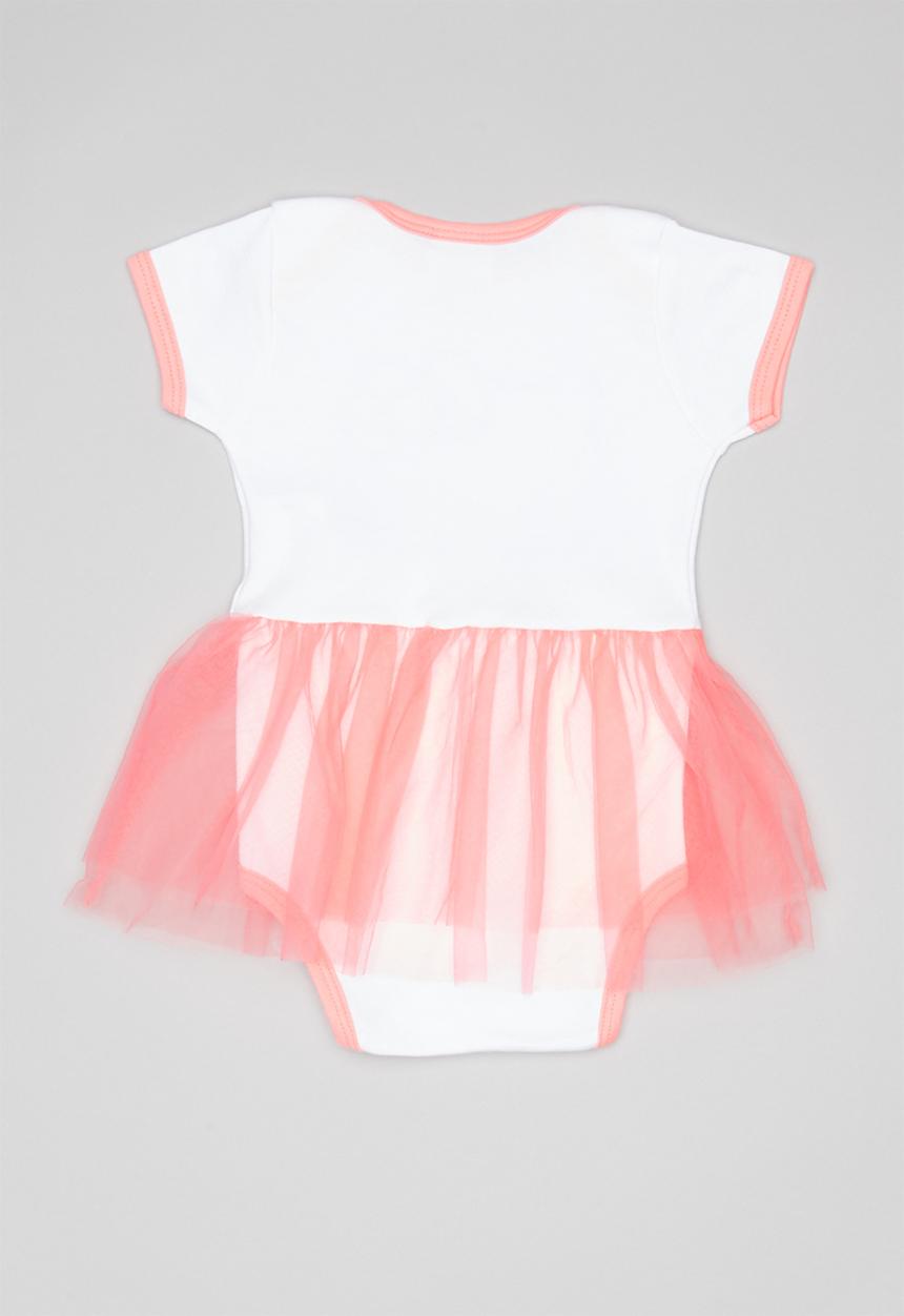 Hello Kitty - Soft jersey cotton bodysuit w/tulle - white & pink 