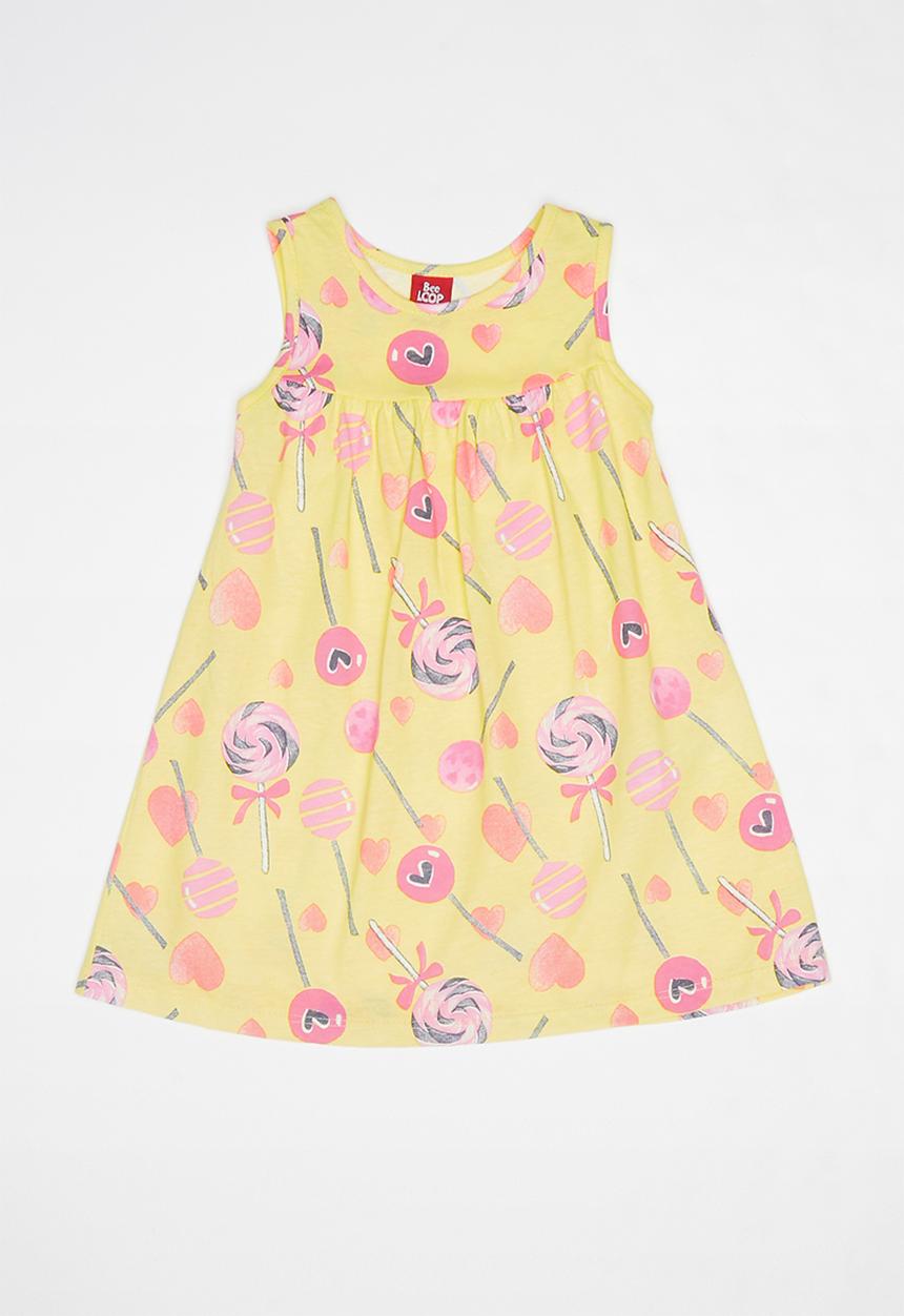 Bee Loop - Single jersey dress - yellow