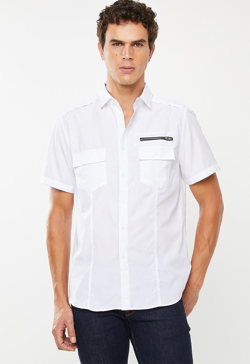 STYLE REPUBLIC - Frantz zip detail shirt - white