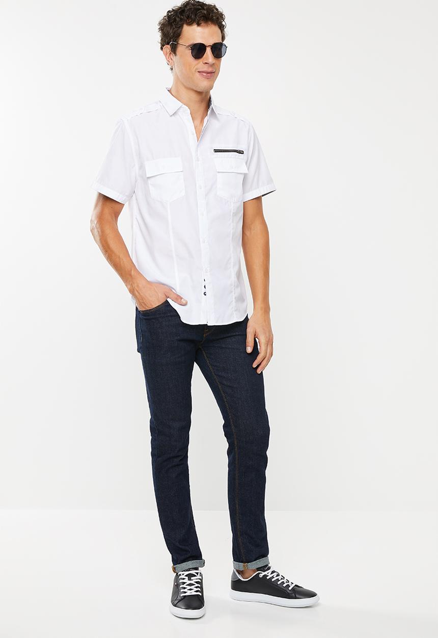 STYLE REPUBLIC - Frantz zip detail shirt - white