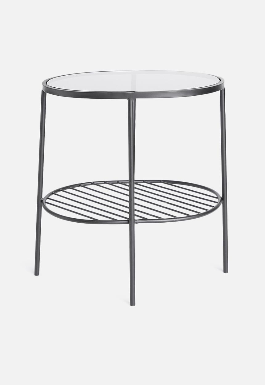 Sixth Floor - Valor oval side table - black