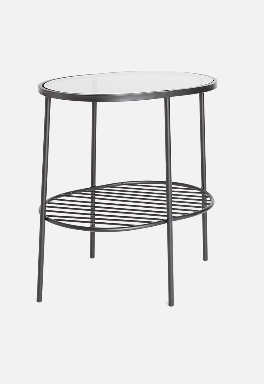 Sixth Floor - Valor oval side table - black