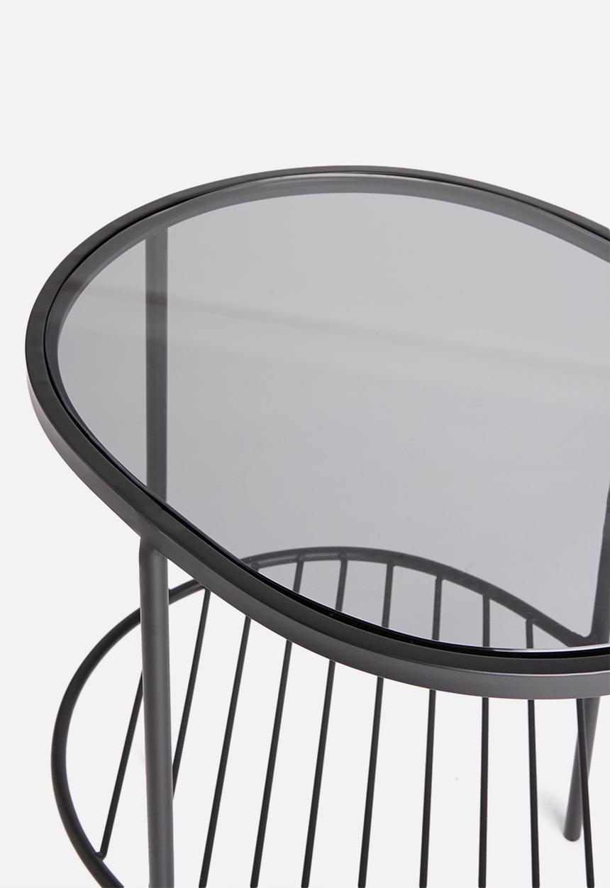 Sixth Floor - Valor oval side table - black