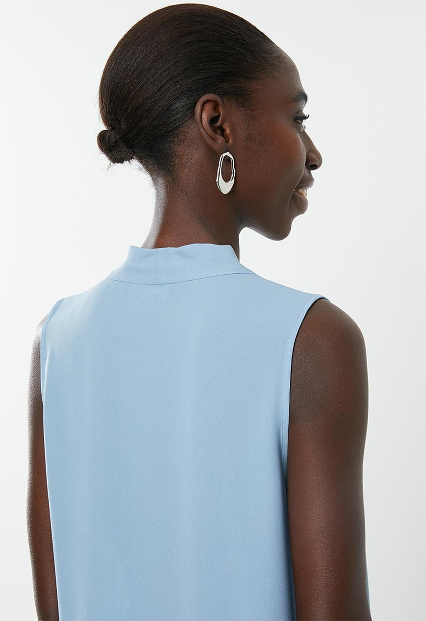 New Look - Eliza pussybow blouse - blue