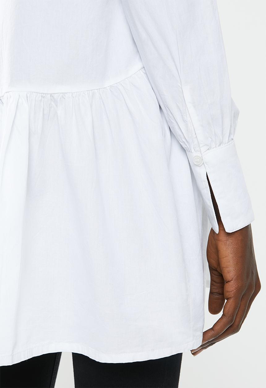 New Look - Longline poplin shirt - white