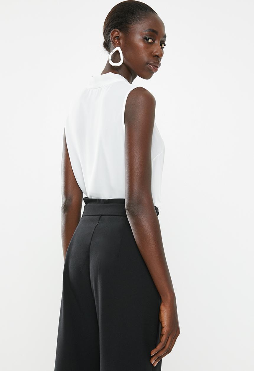 New Look - Eliza pussybow blouse - white