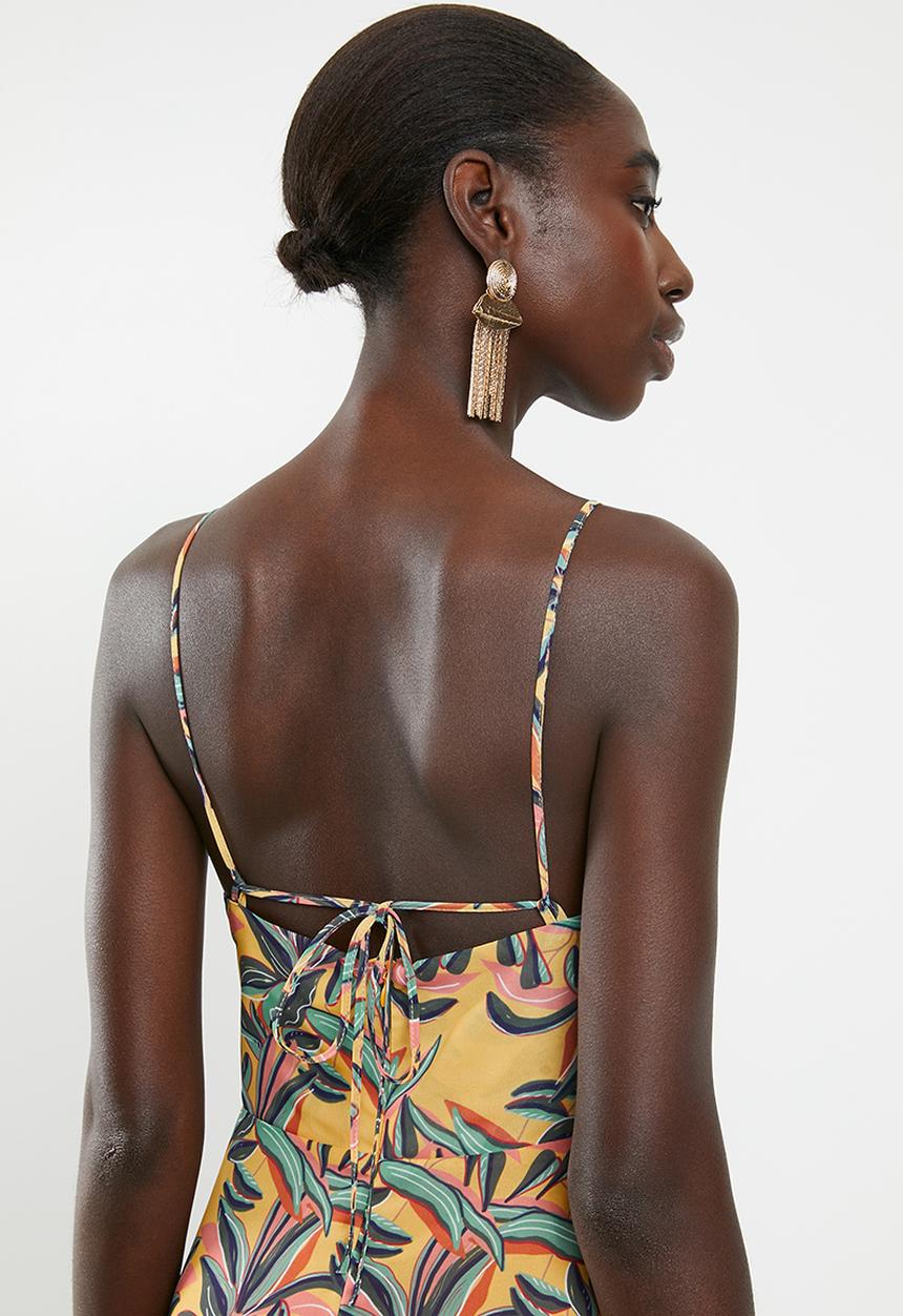 dailyfriday - Strappy deep v-neck maxi dress - multi