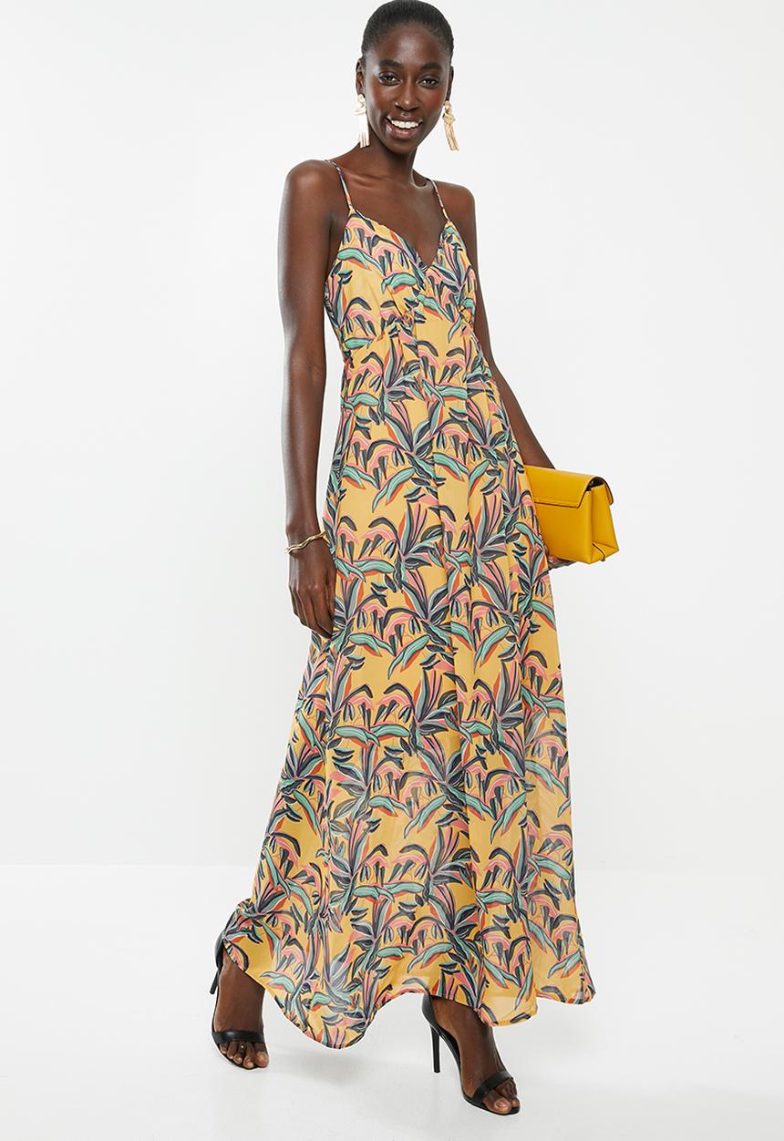 dailyfriday - Strappy deep v-neck maxi dress - multi