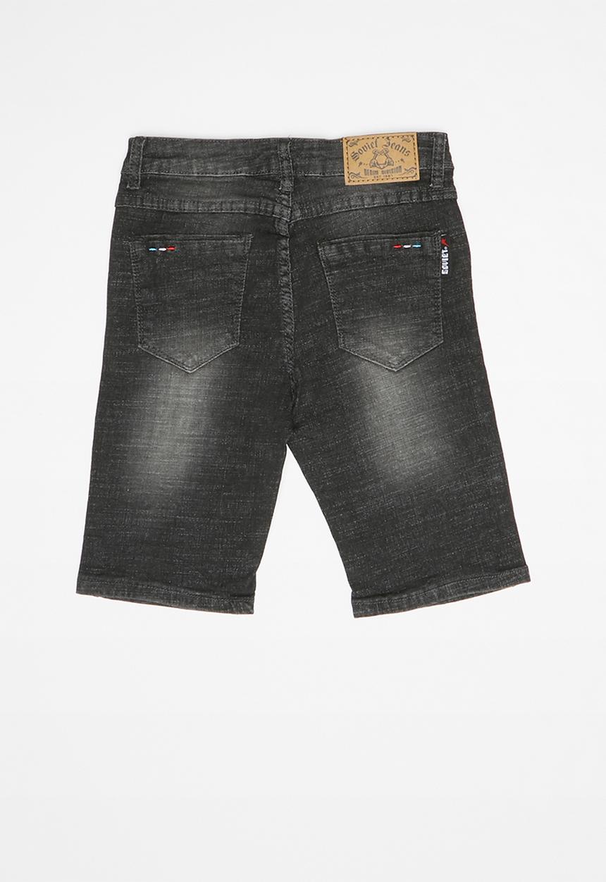 SOVIET - B verratti denim short - black