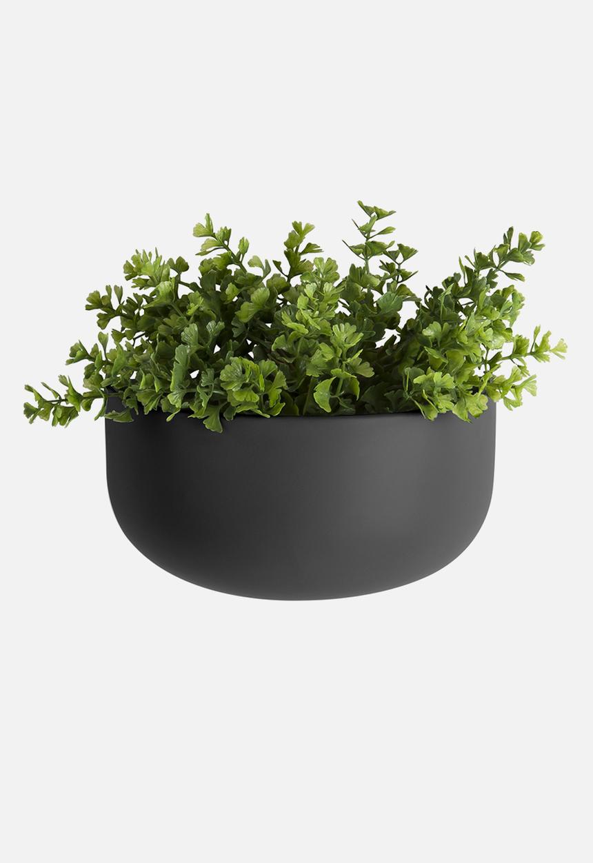 Present Time - Oval wall planter wide - black