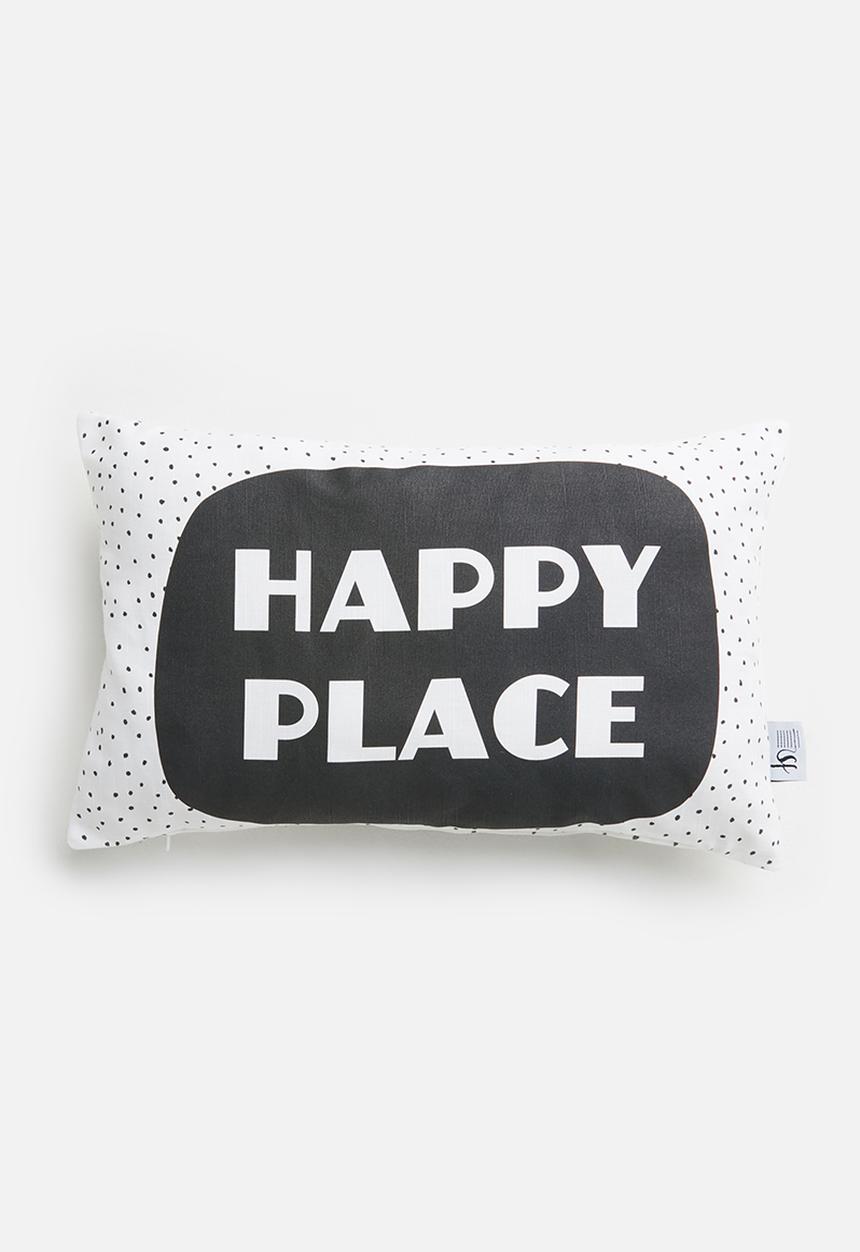 Sixth Floor - Happy cushion cover - black & white