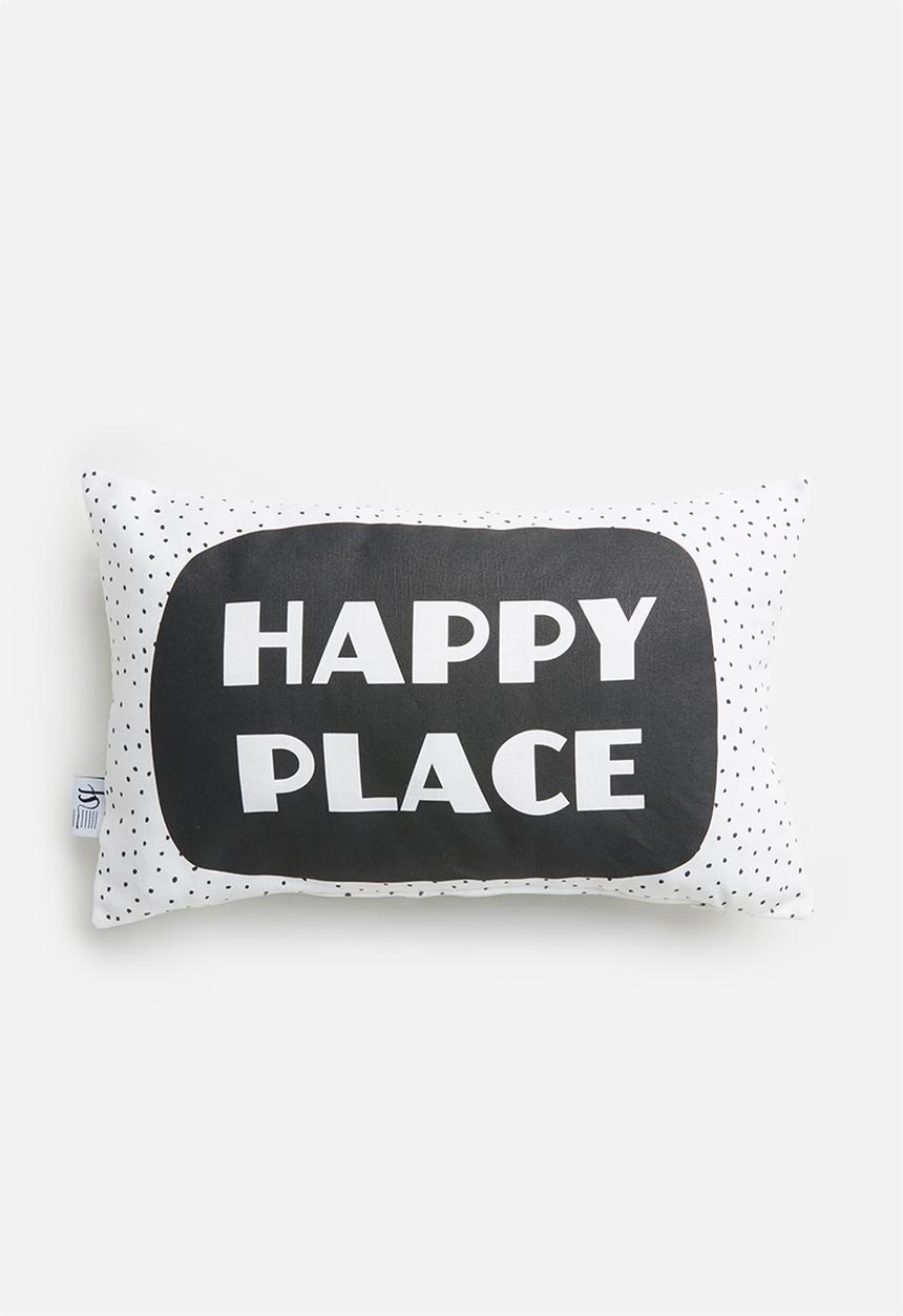 Sixth Floor - Happy cushion cover - black & white