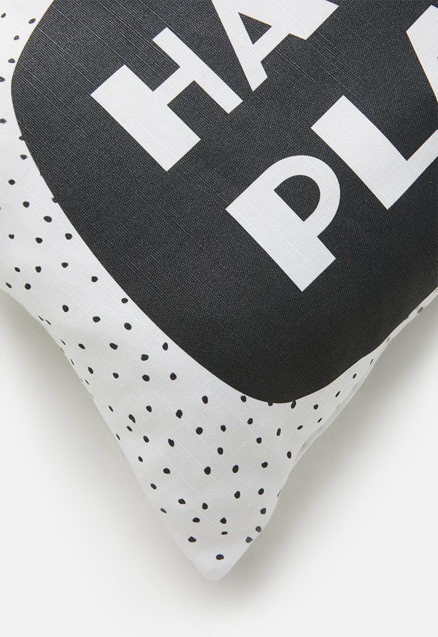 Sixth Floor - Happy cushion cover - black & white