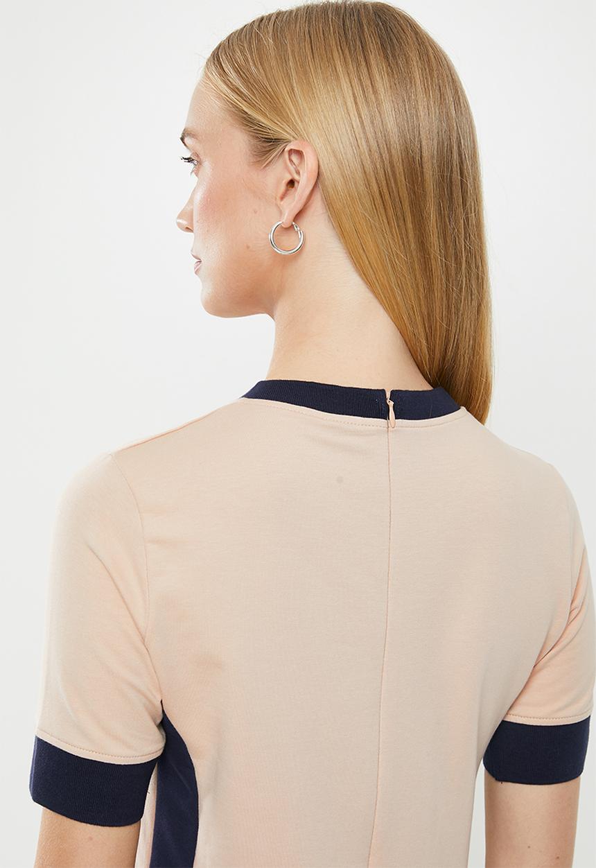 POLO - Hazel colour blocked dress - neutral
