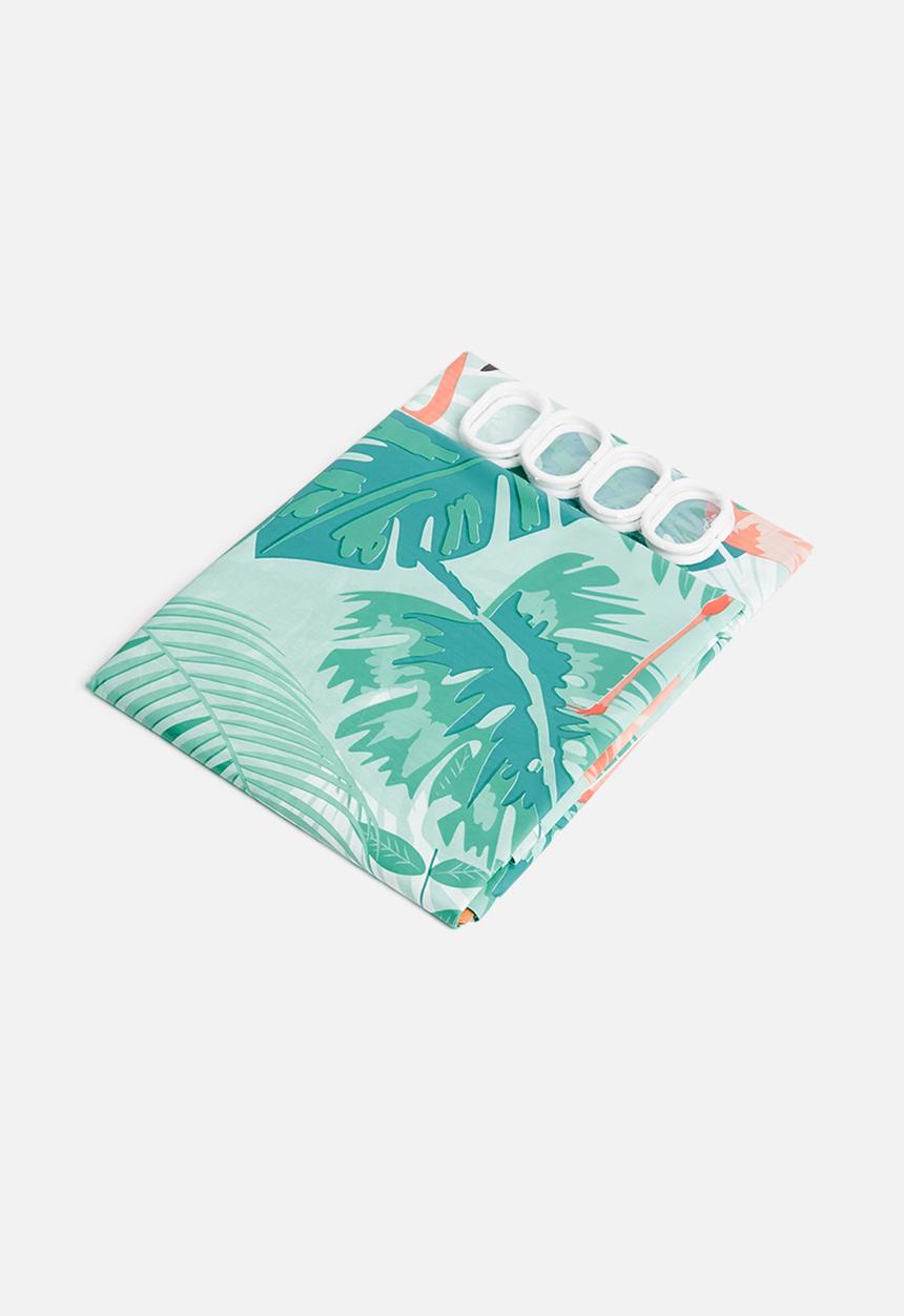 Bathroom Solutions - Flamingo shower curtain - pink & blue